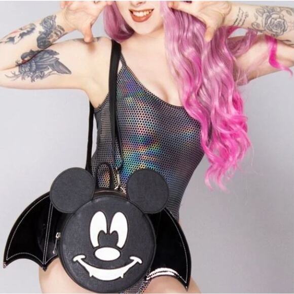 Loungefly x LASR x Disney Mickey Mouse Halloween Bat Convertible Mini Backpack